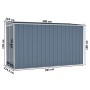 Cobertizo de jardín pared acero galvanizado gris 118x288x178 cm de vidaXL, Cobertizos - Ref: Foro24-316226, Precio: 259,57 €,...