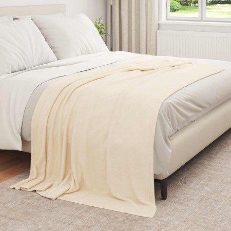 Manta Crema 210 x 140 cm Lana en Ropa de cama | Comprar online en Foru.es