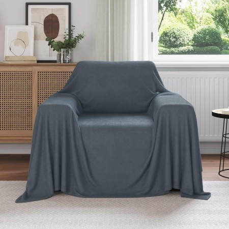 Manta Gris oscuro 210 x 140 cm Lana en Ropa de cama | Comprar online en Foru.es