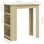 Mesa bar estante almacenaje contrachapada roble 102x50x103,5 cm en Mesas de comedor | Comprar online en Foru.es