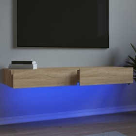 Muebles de TV con luces LED 2 uds roble Sonoma 60x35x15,5 cm en Muebles TV | Comprar online en Foru.es