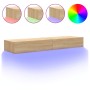 Muebles de TV con luces LED 2 uds roble Sonoma 60x35x15,5 cm en Muebles TV | Comprar online en Foru.es