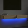 Muebles de TV con luces LED 2 uds roble Sonoma 60x35x15,5 cm en Muebles TV | Comprar online en Foru.es