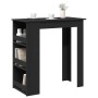 Mesa bar con estante almacenaje roble negro 102x50x103,5 cm en Mesas de comedor | Comprar online en Foru.es