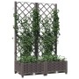 Jardinera con enrejado PP marrón 80x40x121,5 cm de vidaXL, Maceteros y jardineras - Ref: Foro24-318260, Precio: 76,04 €, Desc...