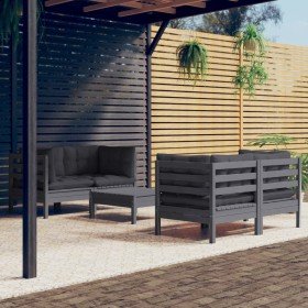 Muebles de jardín 5 pzas con cojines antracita madera de pino en Conjuntos de jardín | Comprar online en Foru.es
