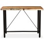 Mesa y 6 taburetes bar madera maciza reciclada cuero real lona de vidaXL, muebles para cocinas y comedores - Ref: Foro24-2751...