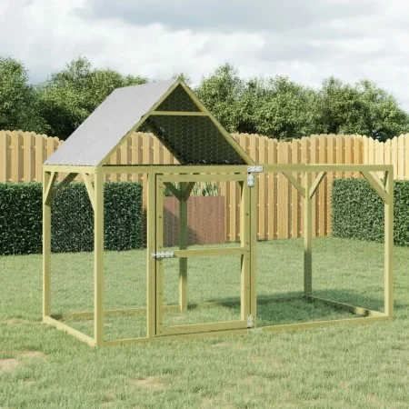 Gallinero madera maciza de pino impregnada 200x100x150 cm de vidaXL, Jaulas y habitáculos para animales pequeños - Ref: Foro2...