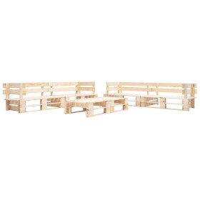 Juego de muebles de palets de jardín 6 piezas madera natural en Conjuntos de jardín | Comprar online en Foru.es