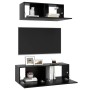 Set de muebles de salón TV 2 pzas madera de ingeniería negro en Muebles TV | Comprar online en Foru.es