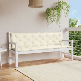 Cojín de banco jardín tela Oxford blanco crema 200x(50+50)x7 cm en Decoración | Comprar online en Foru.es