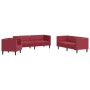 Juego de sofás Chesterfield 3 piezas cuero sintético rojo tinto en Sofás | Comprar online en Foru.es