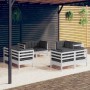 Muebles de jardín 8 pzas con cojines antracita madera de pino en Conjuntos de jardín | Comprar online en Foru.es