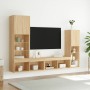 Muebles TV pared con LED 4 pzas madera ingeniería roble Sonoma en Muebles TV | Comprar online en Foru.es
