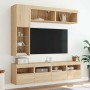 Muebles de TV de pared con luces LED 7 piezas roble sonoma en Muebles TV | Comprar online en Foru.es