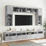 Muebles de TV de pared con luces LED 8 piezas gris hormigón en Muebles TV | Comprar online en Foru.es
