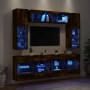 Muebles de TV de pared con luces LED 6 piezas roble ahumado en Muebles TV | Comprar online en Foru.es