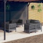 Muebles de jardín 8 pzas con cojines antracita madera de pino en Conjuntos de jardín | Comprar online en Foru.es