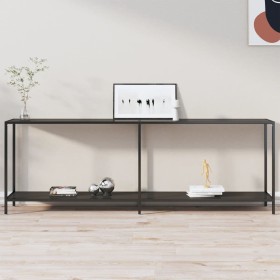 Mesa consola vidrio templado negro 220x35x75,5 cm en Mesas auxiliares | Comprar online en Foru.es