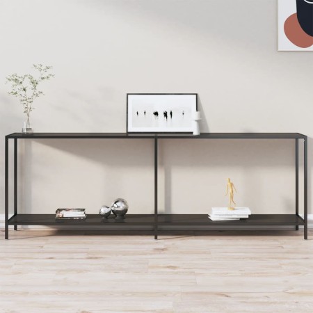 Mesa consola vidrio templado negro 220x35x75,5 cm en Mesas auxiliares | Comprar online en Foru.es
