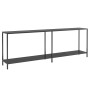Mesa consola vidrio templado negro 220x35x75,5 cm en Mesas auxiliares | Comprar online en Foru.es