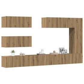Mueble para TV de pared madera contrachapada artesanal 7 piezas en Muebles TV | Comprar online en Foru.es