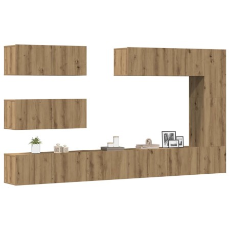 Mueble para TV de pared madera contrachapada artesanal 7 piezas en Muebles TV | Comprar online en Foru.es