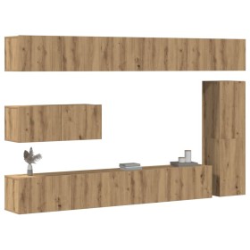 Mueble para TV de pared madera contrachapada artesanal 7 piezas en Muebles TV | Comprar online en Foru.es