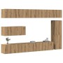 Mueble para TV de pared madera contrachapada artesanal 7 piezas en Muebles TV | Comprar online en Foru.es
