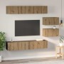 Conjunto de mueble de TV 6 pcs Roble artesanal en Muebles TV | Comprar online en Foru.es