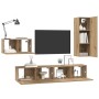 Conjunto de mueble de TV con cajón 4 pcs Roble artesanal en Muebles TV | Comprar online en Foru.es