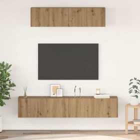Conjunto de mueble de TV 4 pcs Roble artesanal en Muebles TV | Comprar online en Foru.es