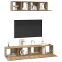 Conjunto de mueble de TV 4 pcs Roble artesanal en Muebles TV | Comprar online en Foru.es