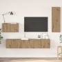Mueble de TV de Pared Montaje en la pared 4 pcs Roble artesanal en Muebles TV | Comprar online en Foru.es
