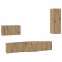 Mueble de TV de Pared Montaje en la pared 4 pcs Roble artesanal en Muebles TV | Comprar online en Foru.es
