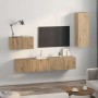 Mueble de TV de Pared Montaje en la pared 4 pcs Roble artesanal en Muebles TV | Comprar online en Foru.es