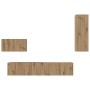 Mueble de TV de Pared Montaje en la pared 4 pcs Roble artesanal en Muebles TV | Comprar online en Foru.es