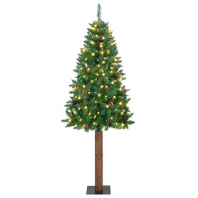 Árbol de Navidad Delgado con 300 LED con soporte Verde 210 cm en Decoración Festiva y Estacional | Comprar online en Foru.es