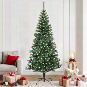 Árbol de Navidad Artificial Preiluminado Verde 210 cm en Decoración Festiva y Estacional | Comprar online en Foru.es