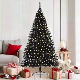Árbol de Navidad Artificial Preiluminado Negro 180 cm PVC en Decoración Festiva y Estacional | Comprar online en Foru.es