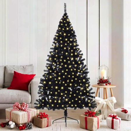 Árbol de Navidad Artificial Preiluminado Negro 180 cm PVC en Decoración Festiva y Estacional | Comprar online en Foru.es
