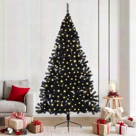 Árbol de Navidad Artificial Preiluminado Negro 210 cm PVC en Decoración Festiva y Estacional | Comprar online en Foru.es
