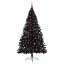 Árbol de Navidad Artificial Preiluminado Negro 210 cm PVC en Decoración Festiva y Estacional | Comprar online en Foru.es