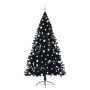 Árbol de Navidad Artificial Preiluminado Negro 210 cm PVC en Decoración Festiva y Estacional | Comprar online en Foru.es