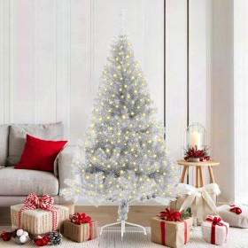 Árbol de Navidad Artificial Preiluminado Plateado 180 cm PET en Decoración Festiva y Estacional | Comprar online en Foru.es