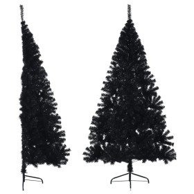 Medio árbol de Navidad artificial con soporte PVC negro 210 cm en Decoración Festiva y Estacional | Comprar online en Foru.es