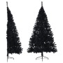 Medio árbol de Navidad artificial con soporte PVC negro 210 cm en Decoración Festiva y Estacional | Comprar online en Foru.es