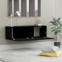 Mueble pared TV madera contrachapada roble negro 100x30x30 cm en Muebles TV | Comprar online en Foru.es