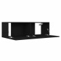 Mueble pared TV madera contrachapada roble negro 100x30x30 cm en Muebles TV | Comprar online en Foru.es