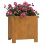 Jardinera con patas acero corten oxidado 30x30x30 cm en Macetas y jardineras | Comprar online en Foru.es